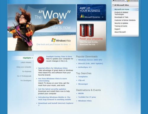 Microsoft.com Home Page 2007